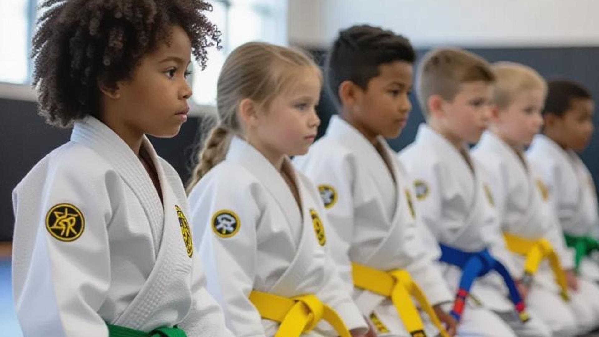 Young students practicing Brazilian Jiu-Jitsu in formation at Cobra BJJ academy