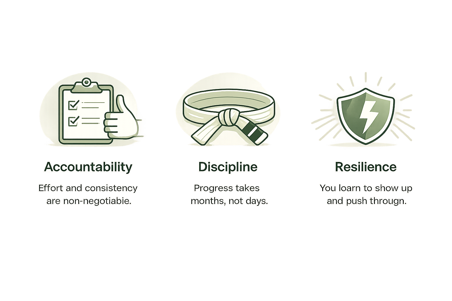 The three principles behind why martial arts works: Accountability, Delayed Gratification, and Individual Responsibility